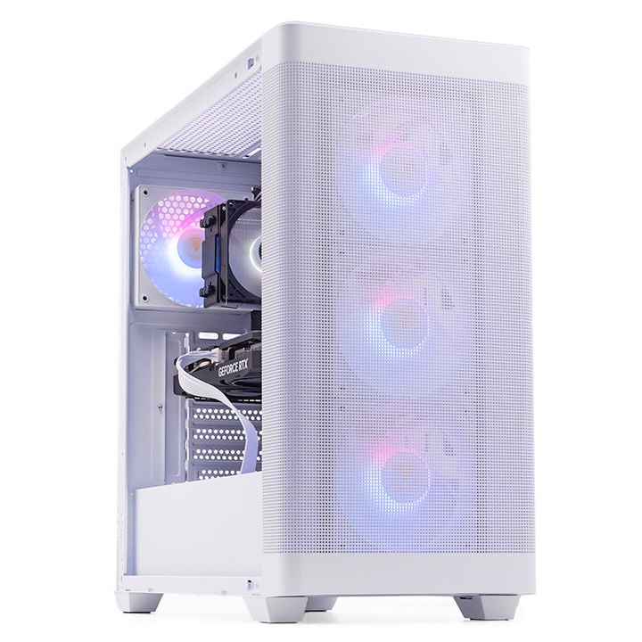 PC Gaming BALAUR Pro Esports Edition Alb, AMD Ryzen 5 9600X 3.9GHz, 16GB DDR5, 1TB SSD, RTX 5060 8GB GDDR7, Iluminare RGB