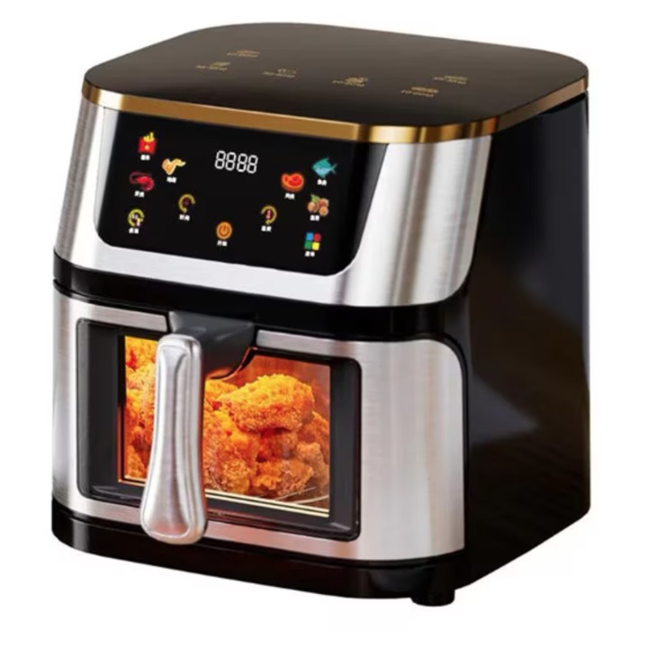 Friteuza cu Aer Cald 12L putere 3000W display digital touch 8 programe cu geam