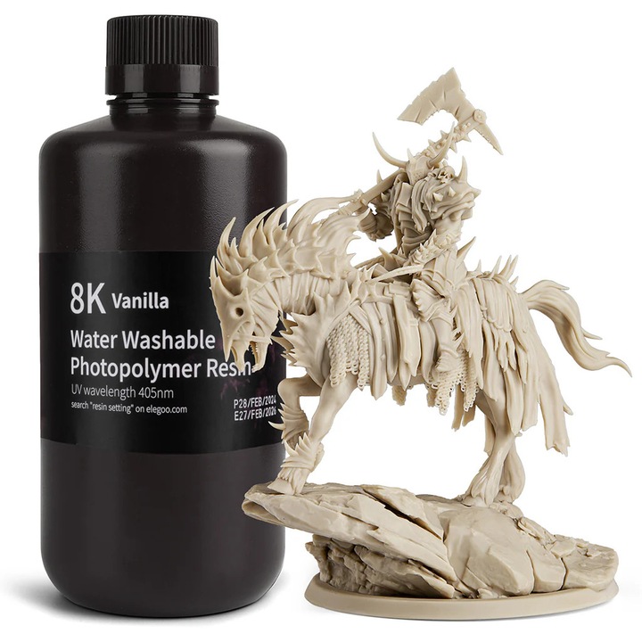 3D смола, Elegoo Water Washable 8K, 1kg, Ванилия, за 3D принтер