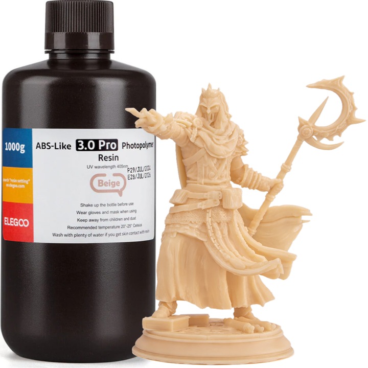 Rasina 3D, Elegoo ABS-Like 3.0 Pro, 1kg, Bej, pentru imprimanta 3D
