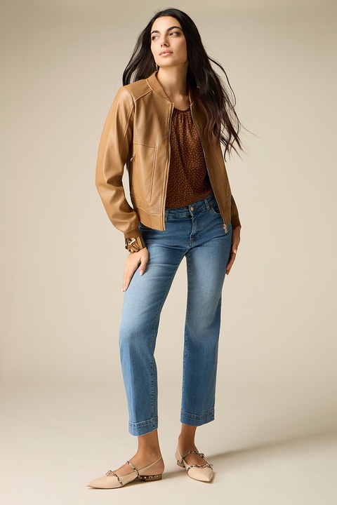 Oltre, Blugi regular fit cu aspect decolorat, Albastru deschis