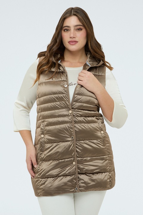 Fiorella Rubino, Vesta cu gluga si fermoar, Maro deschis, L