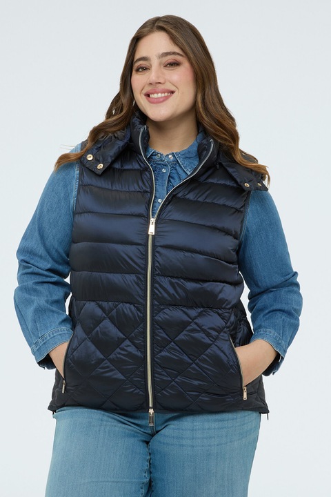 Fiorella Rubino, Vesta matlasata cu guler cu capse, Bleumarin, M