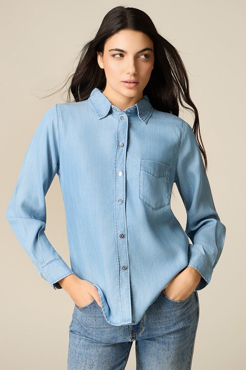 Oltre, Camasa cu buzunar pe piept, Albastru pastel