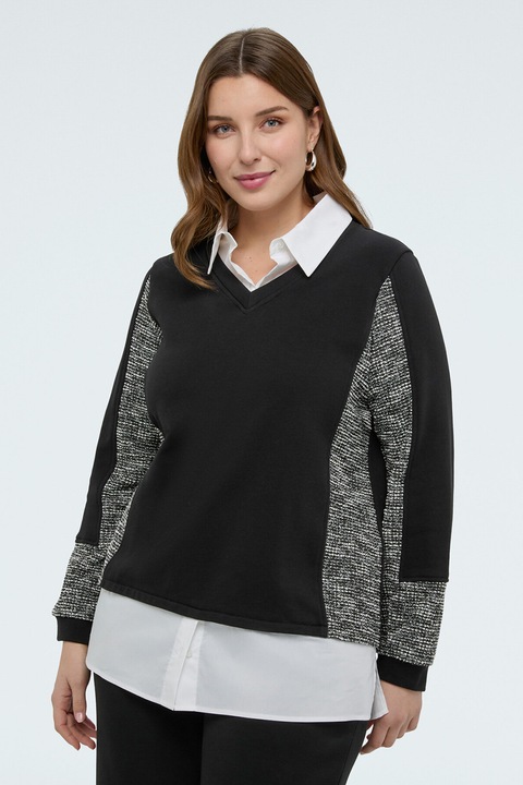 Fiorella Rubino, Pulover cu aspect 2in1, Negru
