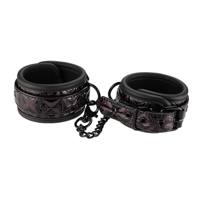 Set mansete glezne DREAMTOYS, violet si negru, ajustabile, cu lant detasabil, 40x5cm