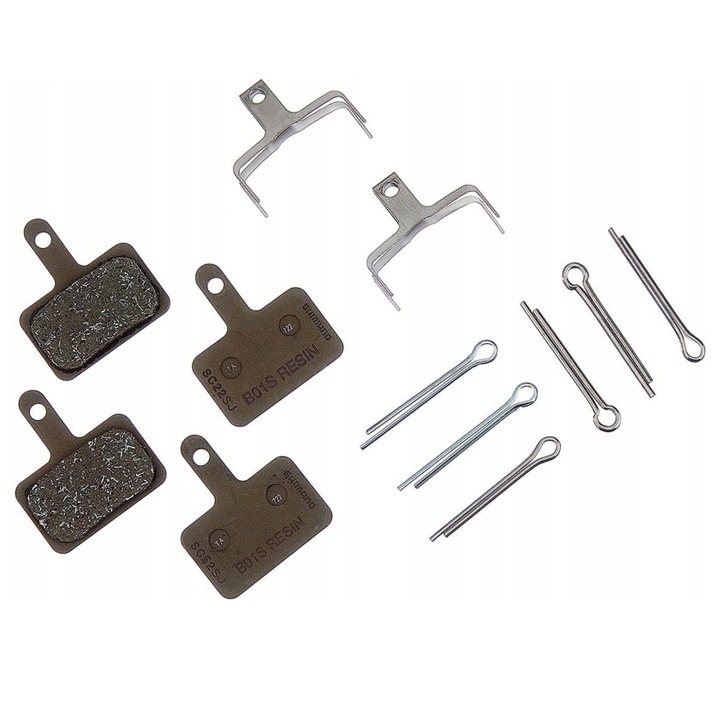 Накладки за спирачки Shimano, комплект от 2 броя, синтетичен материал, сребрист