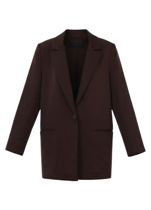 Sacou dama Zara, satinat, viscoza/poliester, maro, L INTL