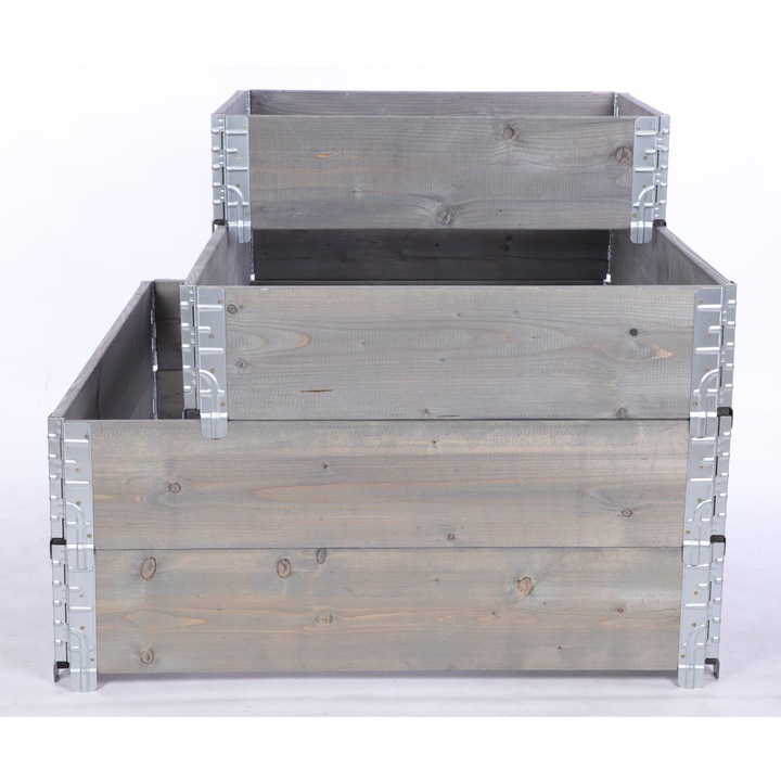 Jardiniera gradina inaltata MODO24, reglabil, 60x120x100cm, gri, din lemn