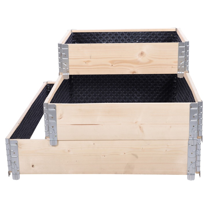 Jardiniera gradina inaltata MODO24, 60x120x100cm, bej, cu folie de protectie si accesorii gradinarit