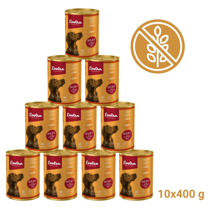 Hrana umeda pentru caini Cerb cu dovleac si ierburi 10x 400 g