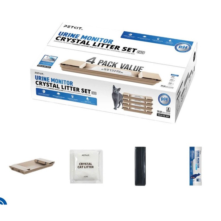Set nisip cristalin cu detectare pH PETKIT Urine Monitor Crystal Litter Set, compatibil cu litiera Purobot Crystal Duo