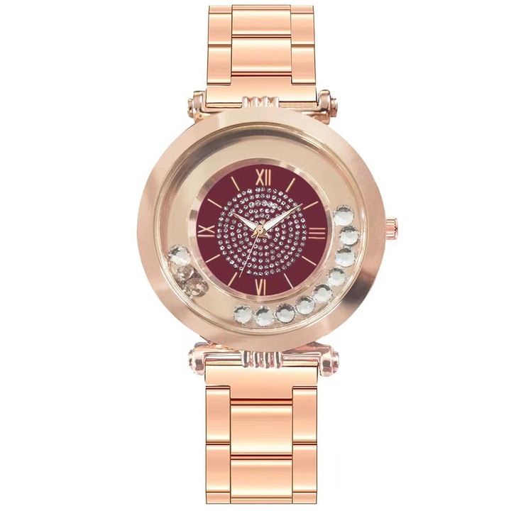 IZMAEL DE-33557 női karóra, arany/piros, kvarc szerkezet, 19cm x 3, 5cm