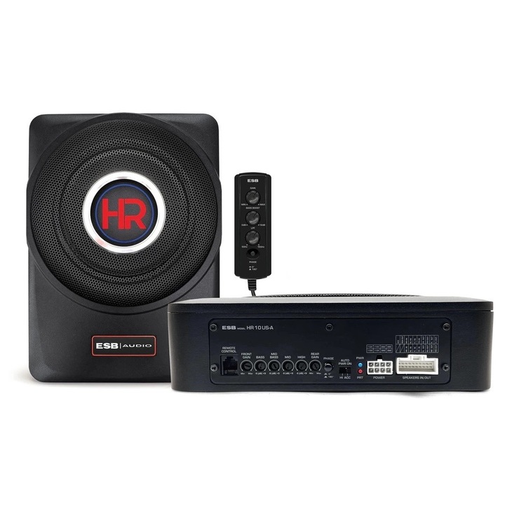 Активен субуфер ESB HR 10 US-A, 400W, 4 канала, алуминий, лесен монтаж