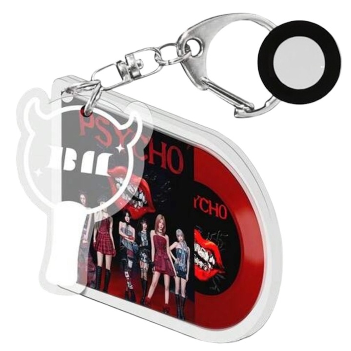 Breloc personalizat babymonster album psycho, multicolor, 4.2 X 6 cm