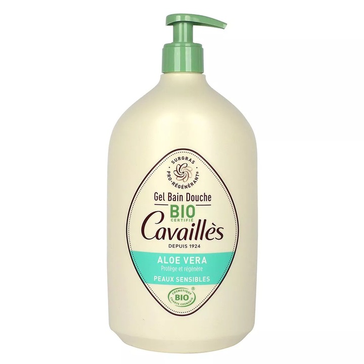 Gel de dus, Roge Cavailles, Aloe Vera Bio, Piele Sensibila, 1 L