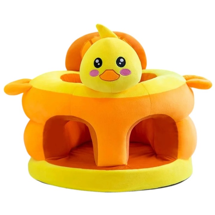 Бебешки фотьойл с облегалка и поставка за крачета - Жълто Пате Happy Day