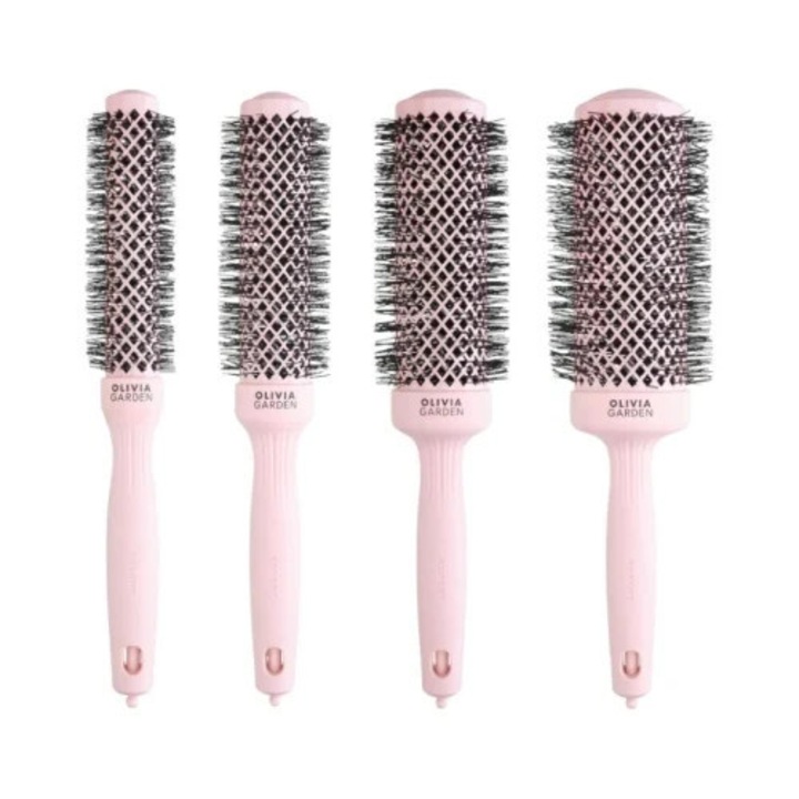 Kit 4 perii de par Olivia Garden Expert Blowout Speed Pastel Pink