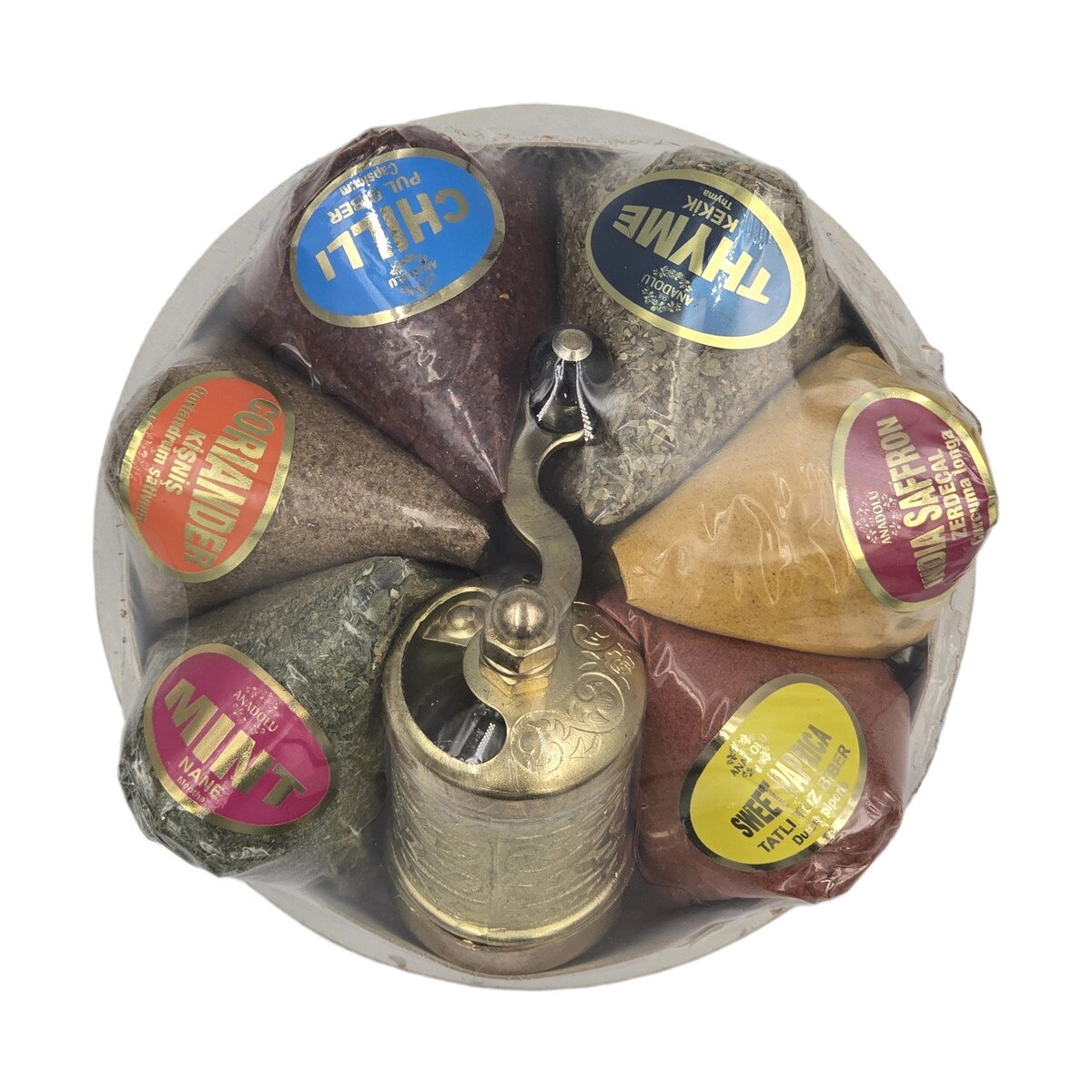 Set mixt 6 condimente authentic cu rasnita manuale, 200 gr, Made in ...
