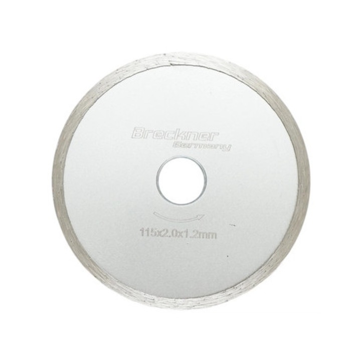 Непрекъснат диамантен диск 115x2.0x22.23мм, мокро рязане за керамика, гранитогрес, фаянс Breckner Germany