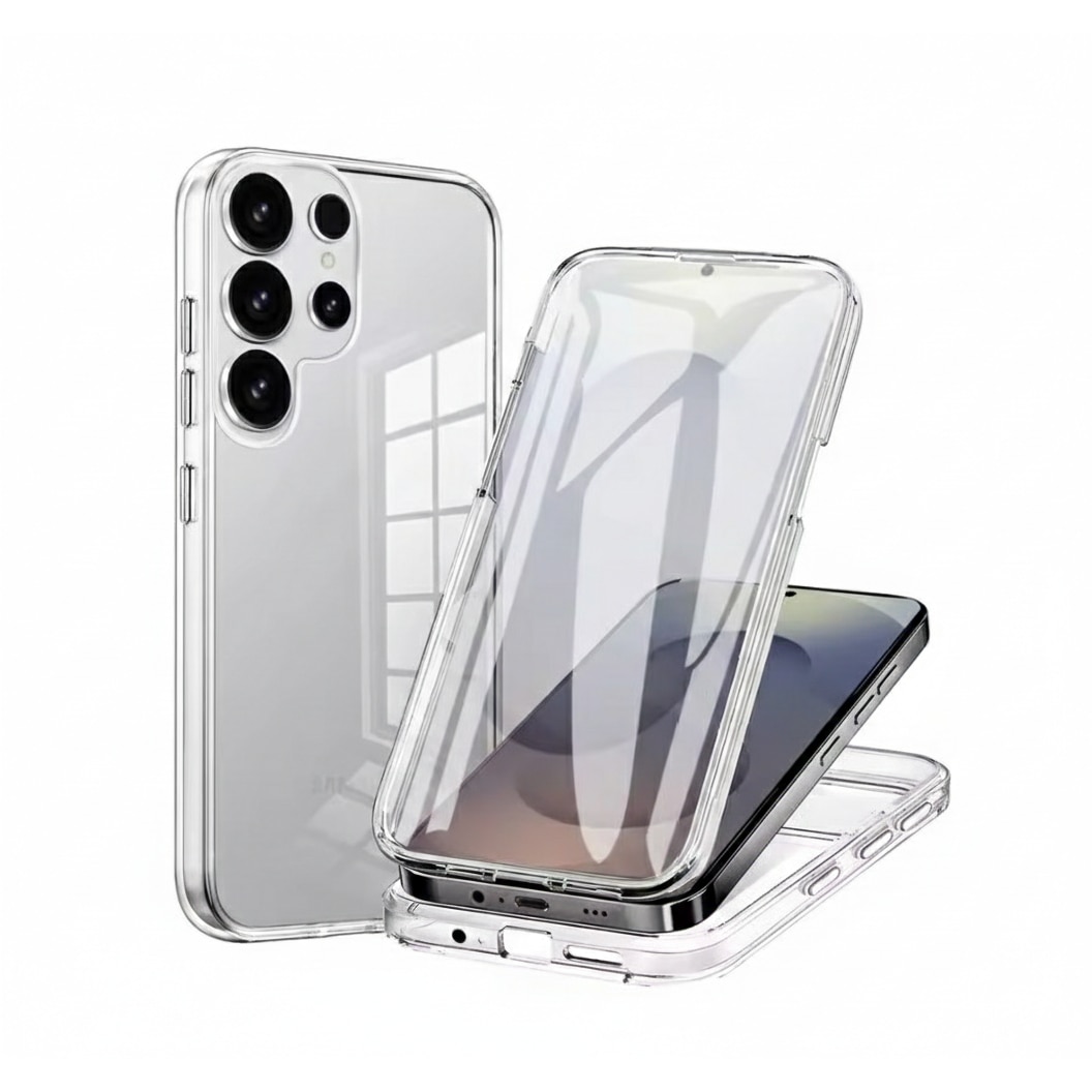Husa Full body 360 grade, Transparenta pentru Samsung S26 Ultra, Fata + Spate, Silicon si Policarbonat