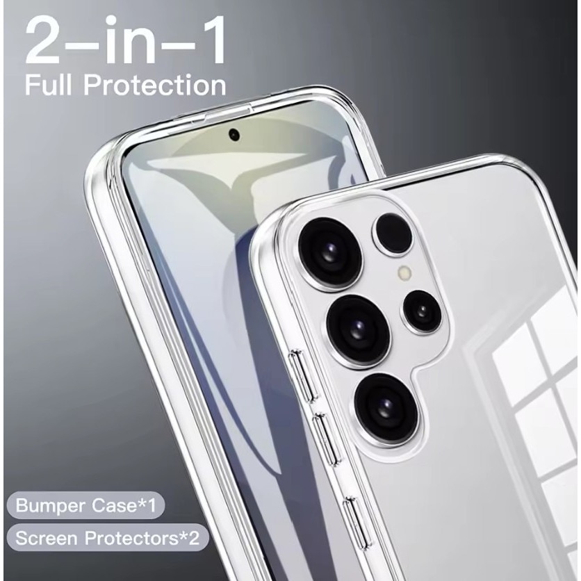 Husa Full body 360 grade, Transparenta pentru Samsung S26 Ultra, Fata + Spate, Silicon si Policarbonat
