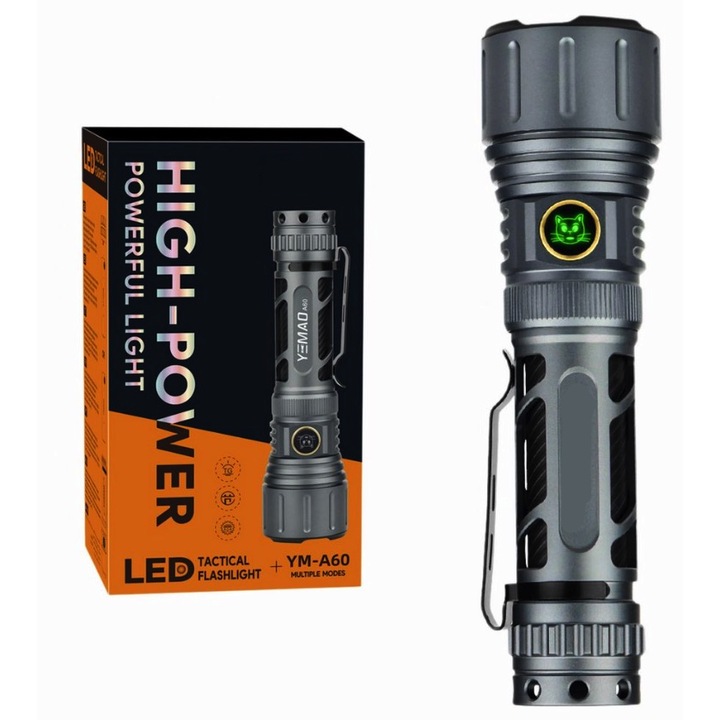 YM A60 1200LM kézi taktikai zseblámpa 18650 akkumulátor alumínium ház