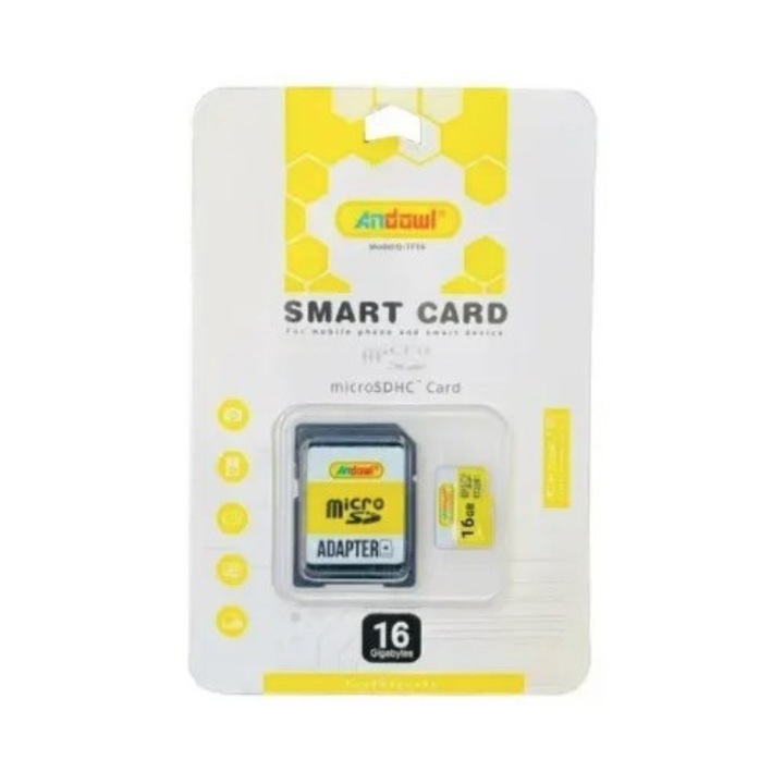 Card de memorie Andowl Q TF16 MicroSDHC 16GB cu adaptor