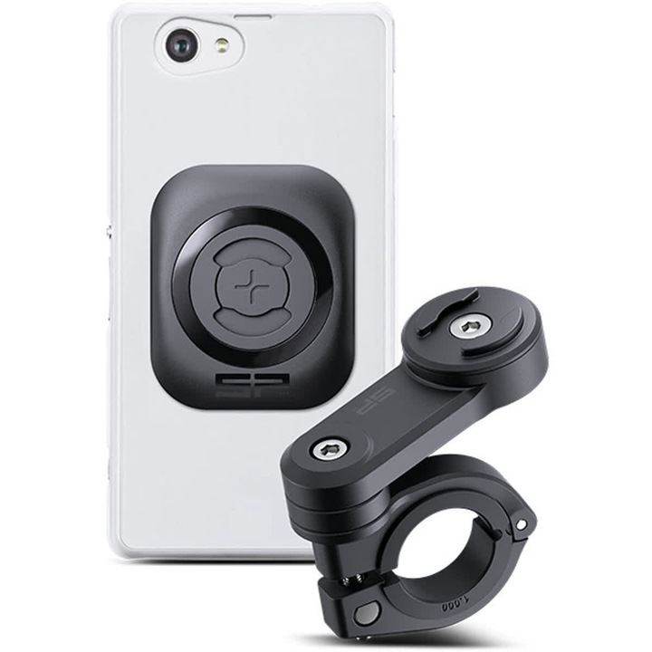 Suport telefon moto SP Connect Bundle LT, interfata universala, montare rapida, protectie impotriva vibratiilor, negru