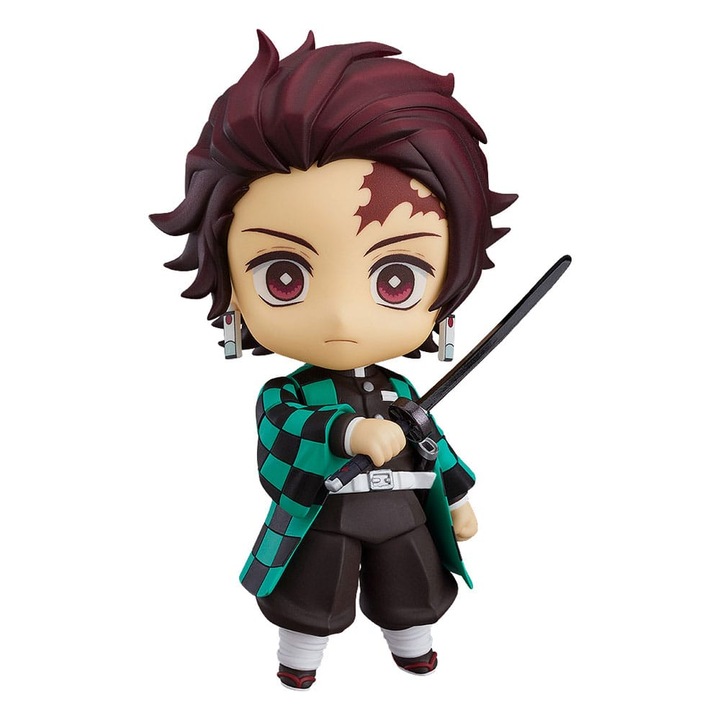 Figurina Nendoroid Tanjiro Kamado 10 cm, Demon Slayer, 3 fete interschimbabile, katana Nichirin, multicolor