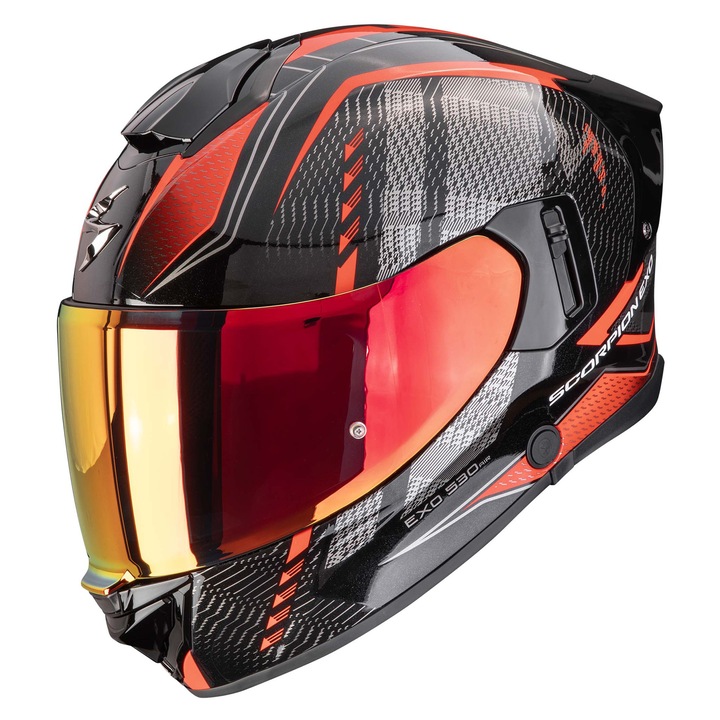 Casca moto Scorpion EXO-530 AIR, neagra-rosie, XL, cu vizor retractabil si sistem de ajustare AirFit