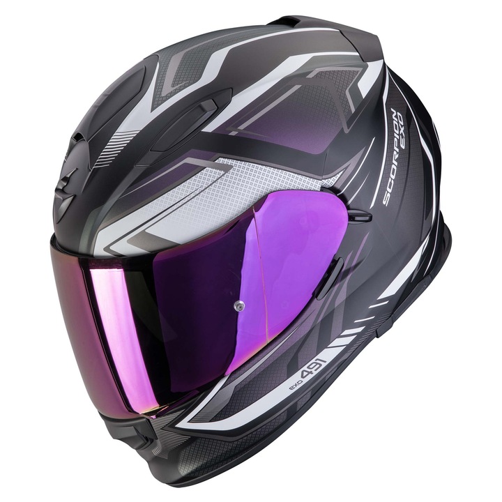 Casca integrala Scorpion EXO-491, neagra, M, cu vizor retractabil SpeedView, sistem de ventilatie avansat