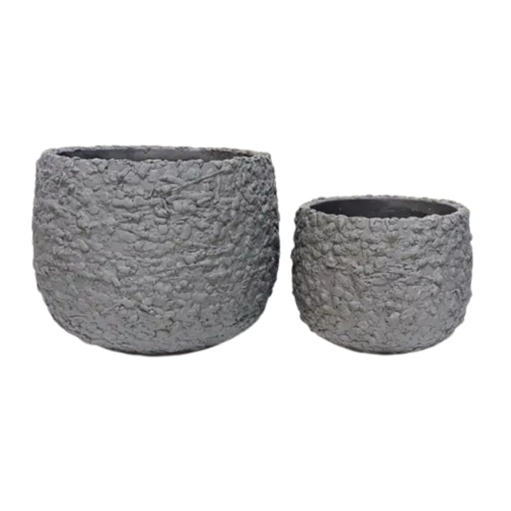 Комплект сувенири от керамика, Stilvera, две размера, сив цвят, България