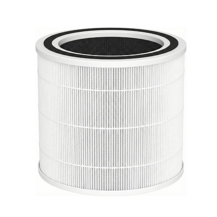 Филтър, съвместим с пречистватели за въздух AirBliss Pure, 3 в 1 филтрация, предфилтър, TRUE HEPA филтър, филтър с активен въглен, елиминира 99,97% от частиците, антиалергичен, антибактериален, елиминира миризми, чист въздух, бял