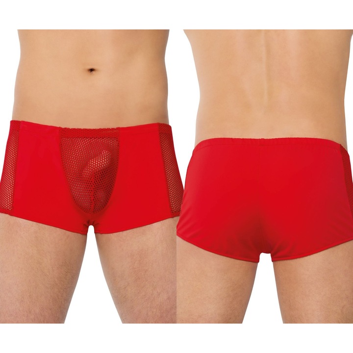 Boxeri Thongs 4515 set, rosii, marimea XL, material transparent, SoftLine Collection