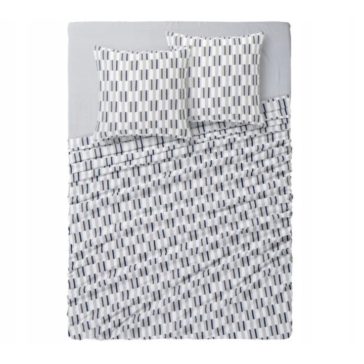 Комплект спално бельо, Livarno Home, 2 броя чаршафи с ластик и 2 броя калъфки за възглавници, сив, 170x200см, 240x280см, 50x80см