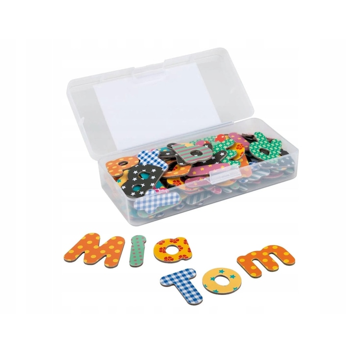 Set litere magnetice 100 buc, educative, colorate, 31x43mm, pentru copii