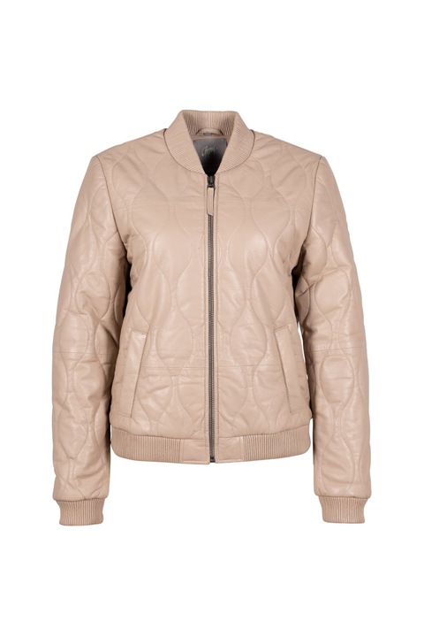 Női steppelt bőrdzseki Mauritius Bézs GWMailisa M