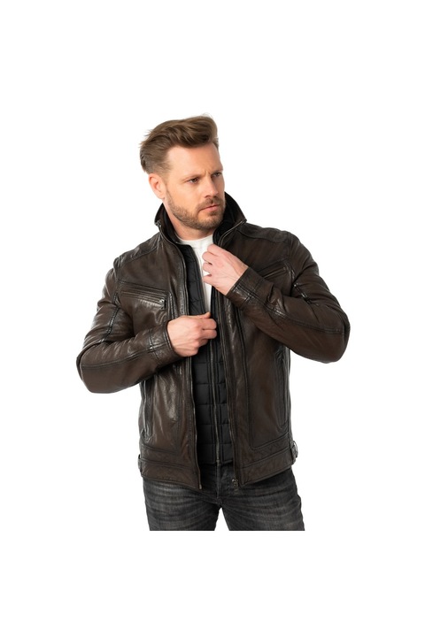 Geaca de Piele Barbati Mauritius Maro Inchis MMHennie L