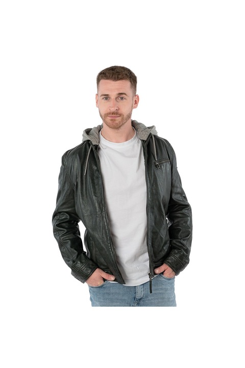 Geaca de Piele Barbati Mauritius Verde Inchis MMBarlo XL