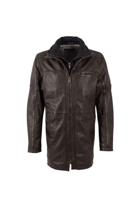 Geaca Lunga de Piele Barbati Deercraft Maro Inchis DMSjol 52