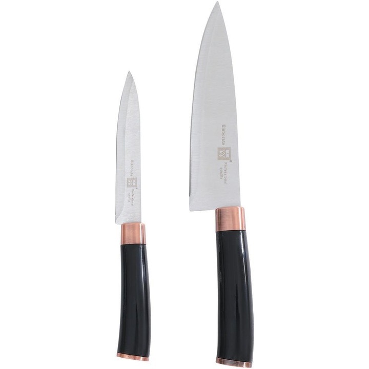 Set 2 x 2 Cutite Bucatarie, Otel Inoxidabil, Maner Plastic, Grunberg