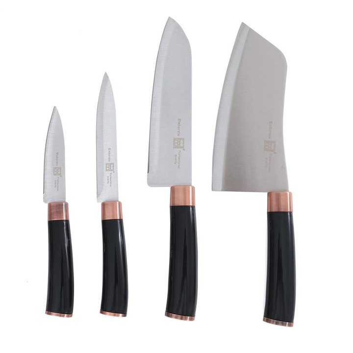 Set 2 x 4 Cutite Bucatarie, Otel Inoxidabil, Maner Plastic, Grunberg