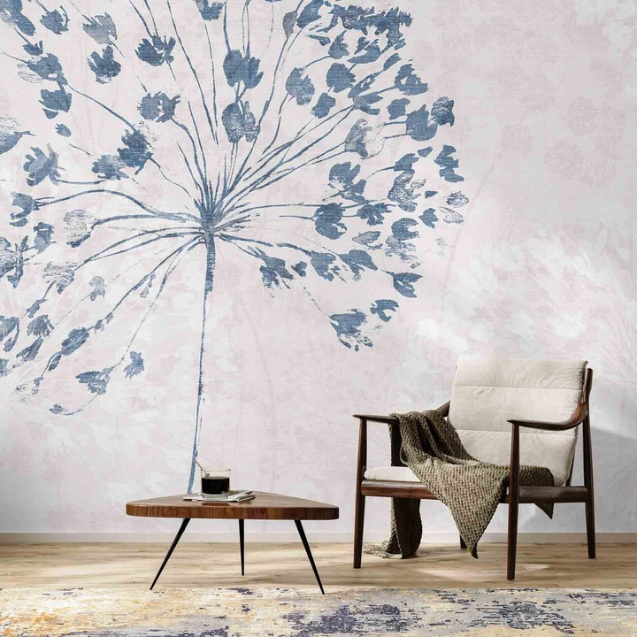 Tapet Premium Updeco, model Dent De Lion (500x280 cm) - cu papadie, usor de curatat, rezistent la apa, dimensiuni 500 x 280 cm, dublu strat din fibre presate, culori naturale si placute, fasii 50 x 280 cm usor de montat