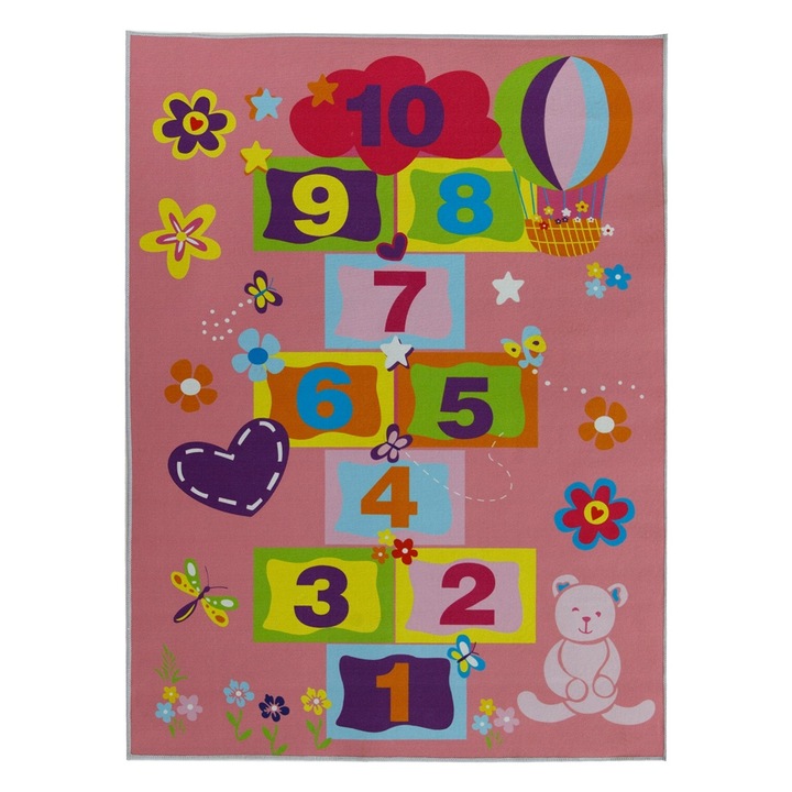 Covor copii, cifre, educativ, multicolor, 120 x 90 cm