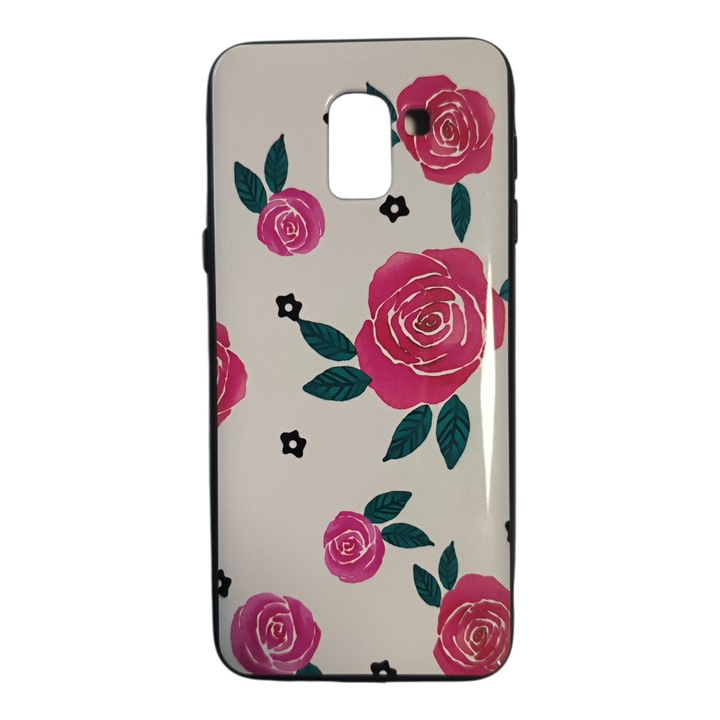 Husa compatibila cu Samsung Galaxy J6 - 2018, Carcasa din silicon, Design Flori pictate