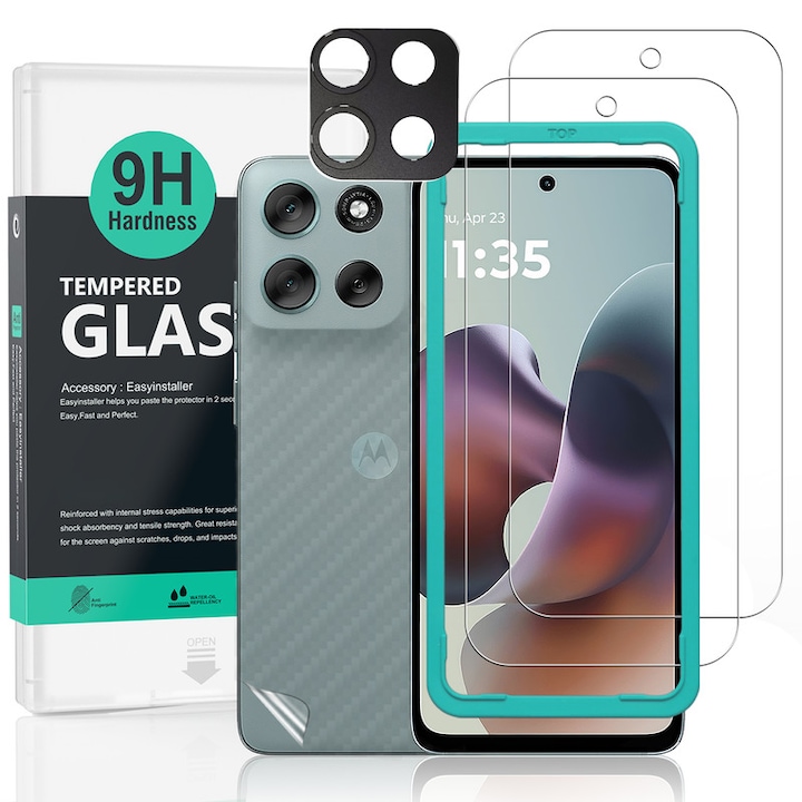 Folie Sticla Ibywind pentru Motorola Moto G56 5G, Pachet 2, Sticla Securizata, protectie pentru obiectiv, Montaj Usor, Duritate Militara, Ultra HD, Anti Zgarieturi, Anti Socuri