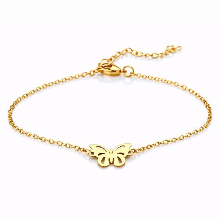 Гривна пеперуда, Разтегателна 16+5 см, Златист