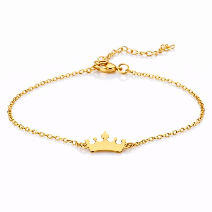 Гривна корона, Разтегателна 16+5 см, Златист