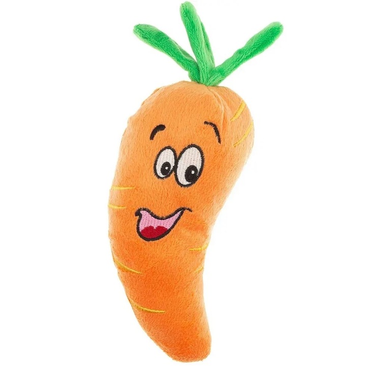 Плюшена играчка за кучета, Морков, със звук, 16 см